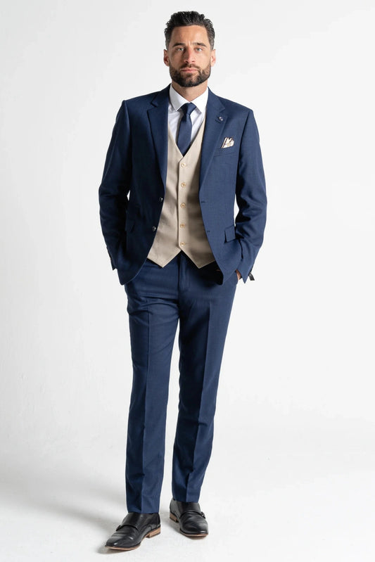 V2 CLASSIC CHARLIE NAVY & CREAM 3-PIECE SUIT