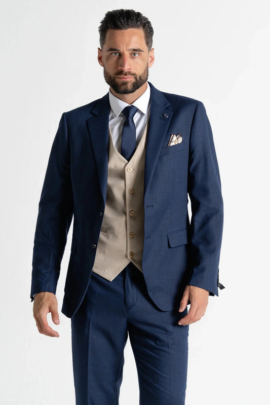 V2 CLASSIC CHARLIE NAVY & CREAM 3-PIECE SUIT