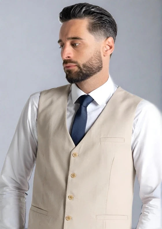 Buy PLATINUM Studio Men Cream Coloured Double Breasted Slim Fit Formal Waistcoat  Suit - Suits for Men 2474869 | Myntra