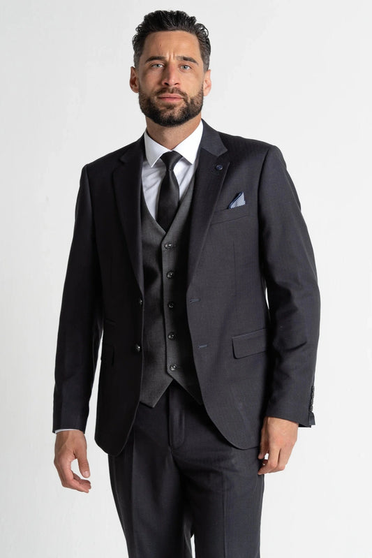 V2 CLASSIC CHARLIE BLACK & GREY 3-PIECE SUIT
