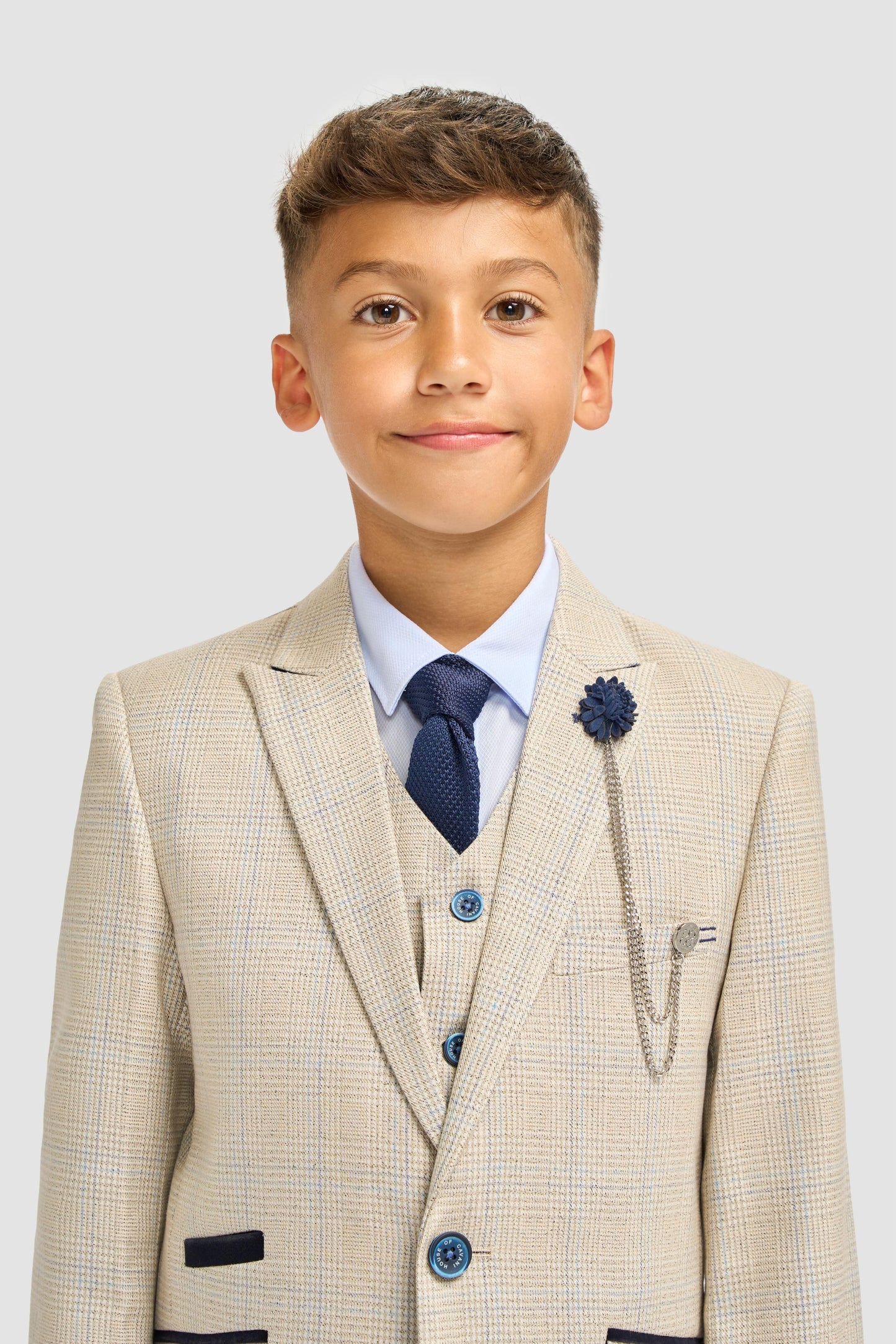 CAVANI CARIDI BOYS BEIGE 3 PIECE SUIT