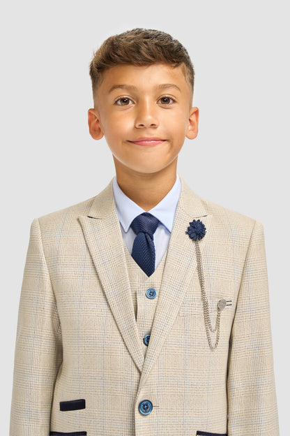 CAVANI CARIDI BOYS BEIGE 3 PIECE SUIT
