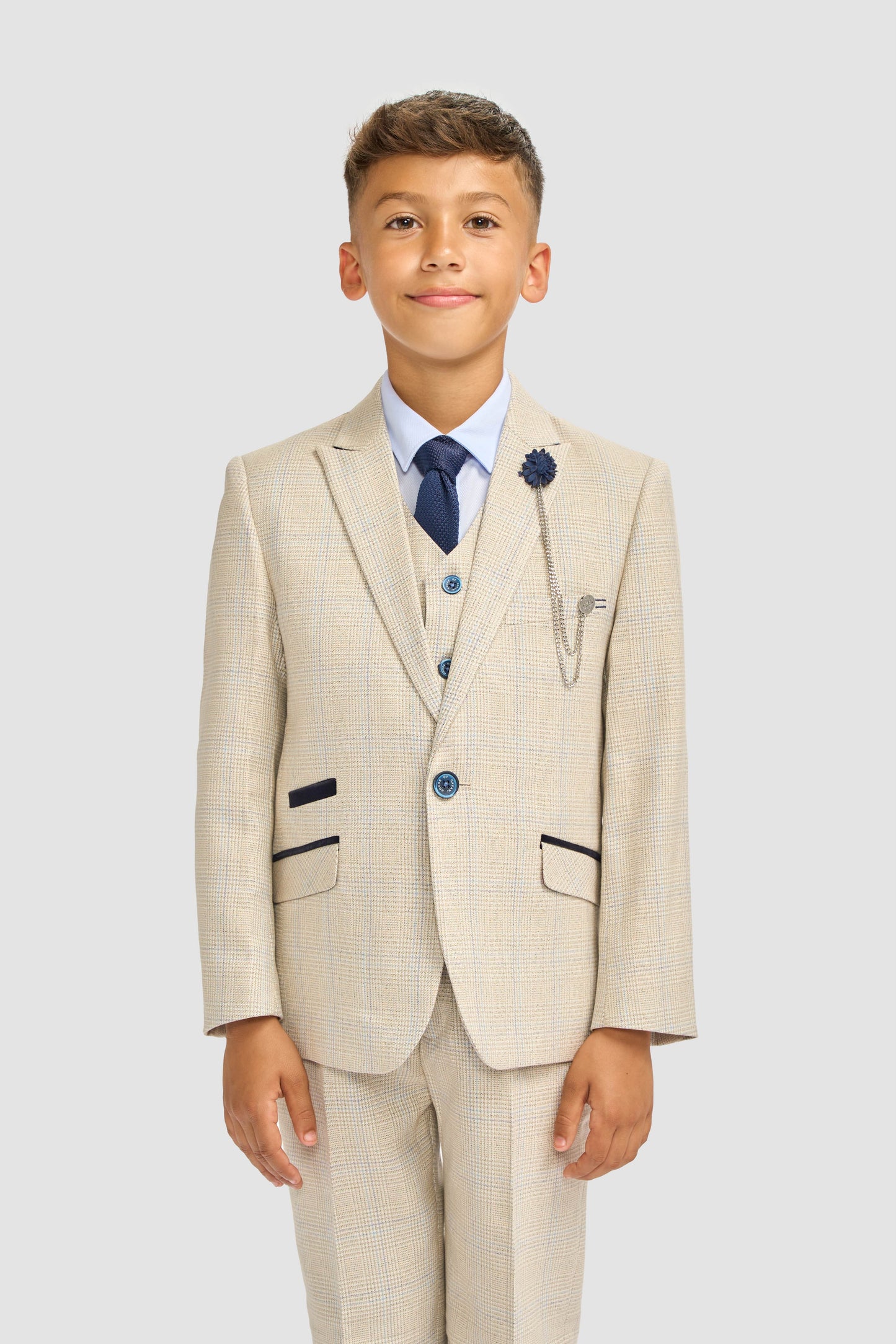 CAVANI CARIDI BOYS BEIGE 3 PIECE SUIT