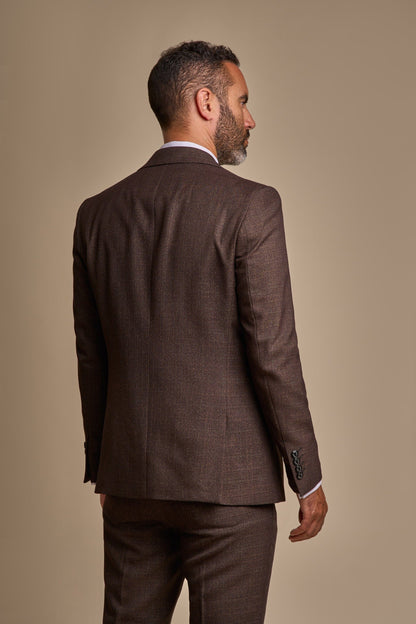 CARIDI BROWN CHECK BLAZER