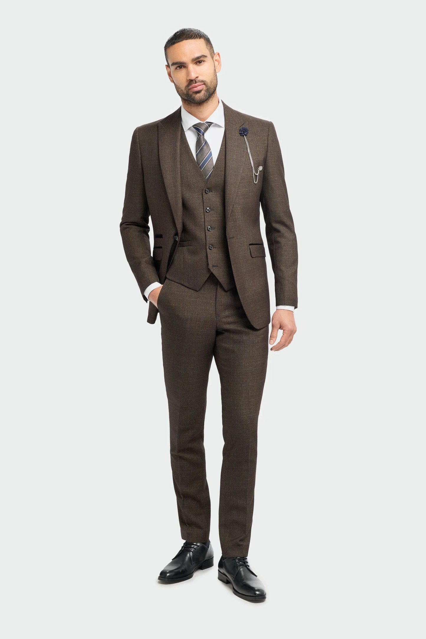 CAVANI CARIDI BROWN CHECK BLAZER