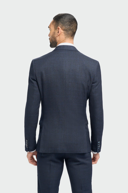 CAVANI CARIDI NAVY CHECK 3-PIECE SUIT