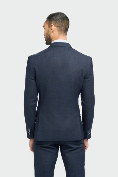 CAVANI CARIDI NAVY CHECK BLAZER