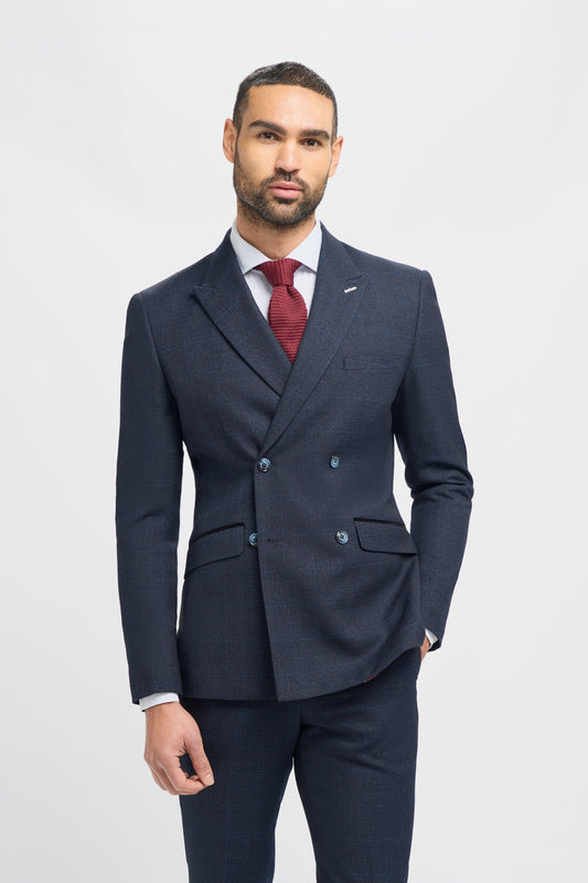 CAVANI CARIDI NAVY DOUBLE BREASTED 2-PIECE SUIT