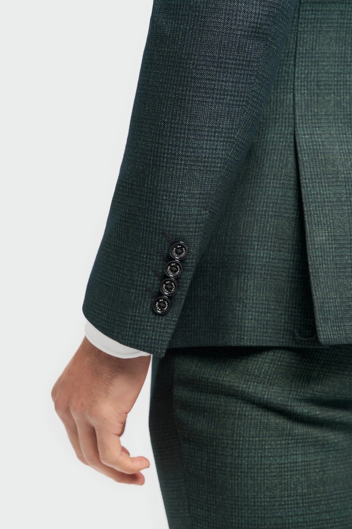 CAVANI CARIDI OLIVE CHECK 3-PIECE SUIT