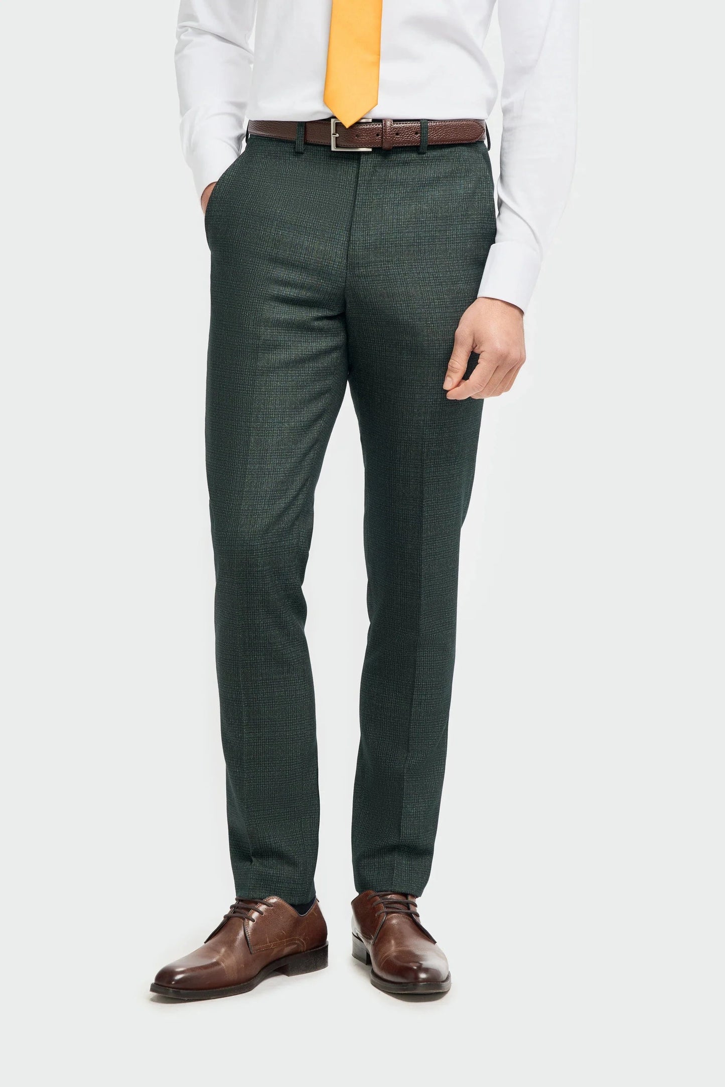 CAVANI CARIDI OLIVE CHECK 3-PIECE SUIT