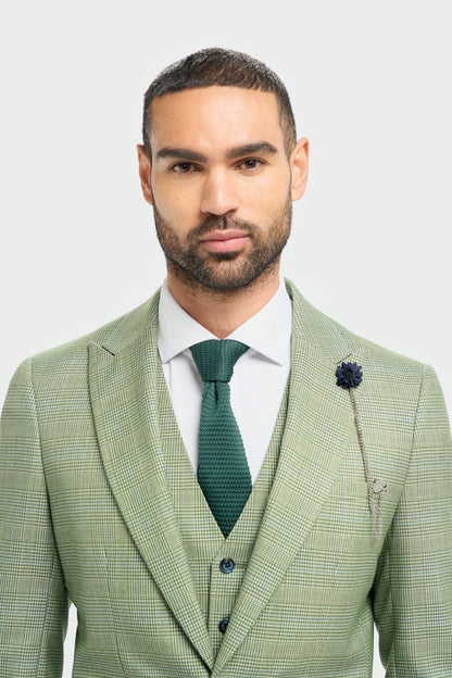 CAVANI CARIDI SAGE CHECK 3-PIECE SUIT