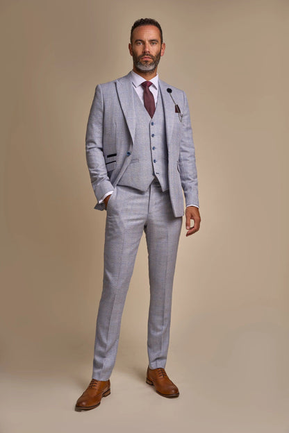 CARIDI SKY BLUE CHECK BLAZER