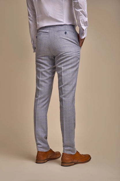 CARIDI SKY BLUE CHECK 3-PIECE SUIT