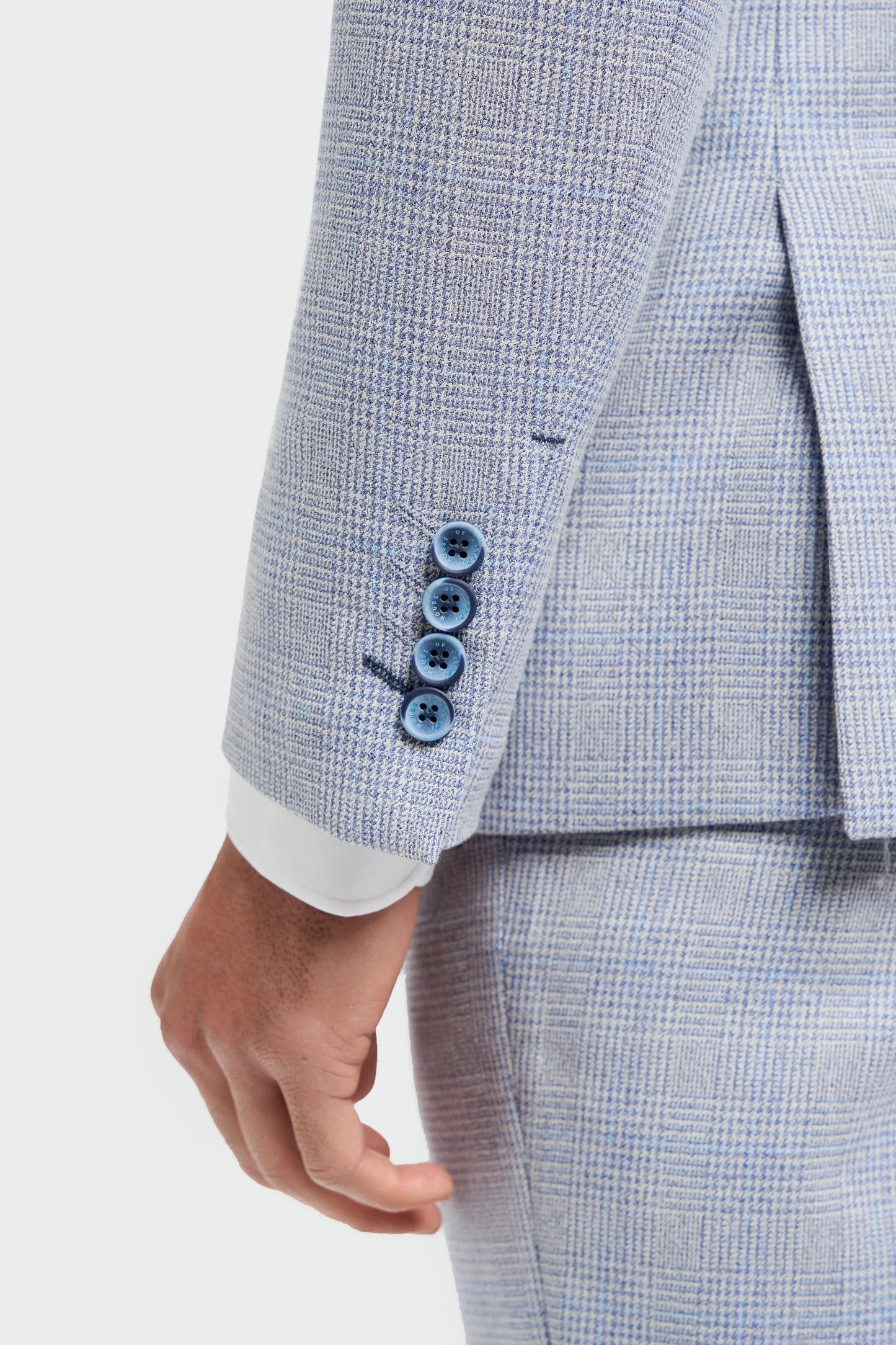 CAVANI CARIDI SKY BLUE CHECK BLAZER