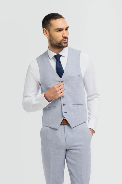 Cavani Caridi Sky Blue Waistcoat