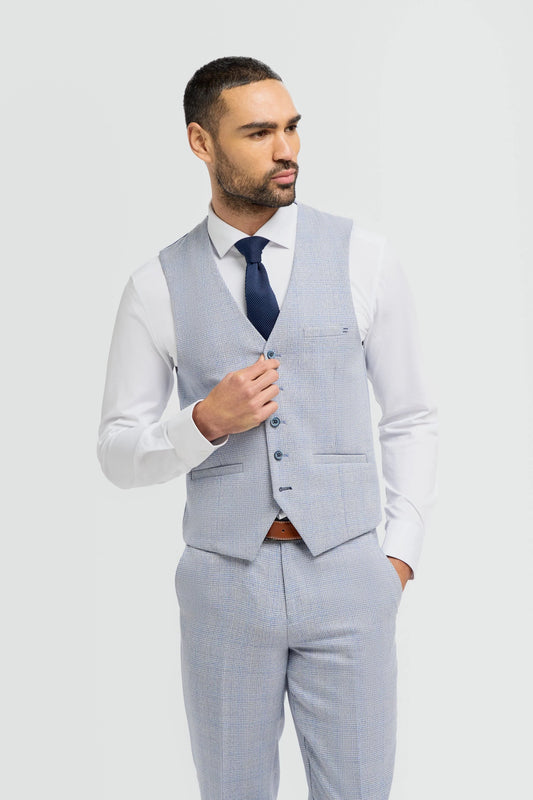Cavani Caridi Sky Blue Waistcoat