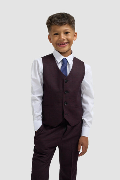 Cavani Caridi Wine Boys 3-Piece Suit