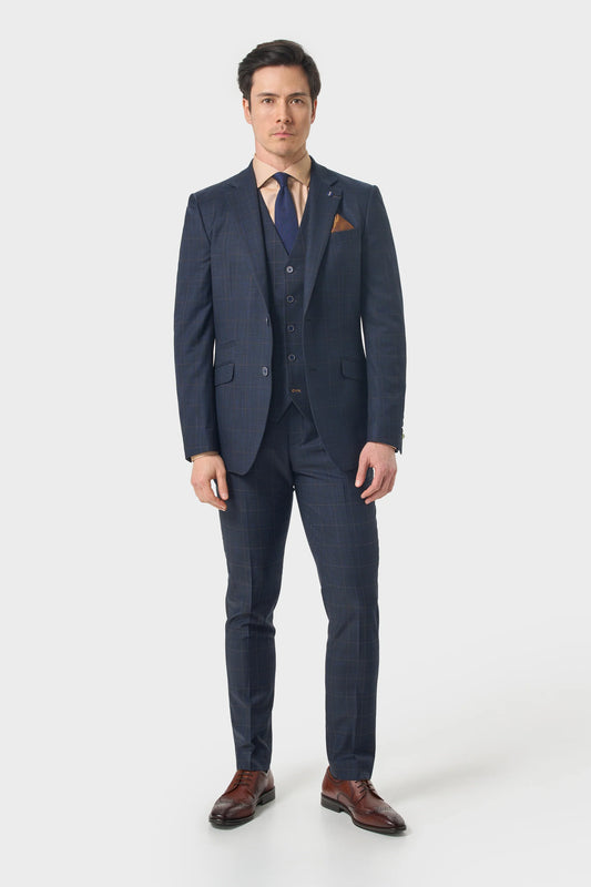 Cavani Torino Navy Three Piece Wedding Suit