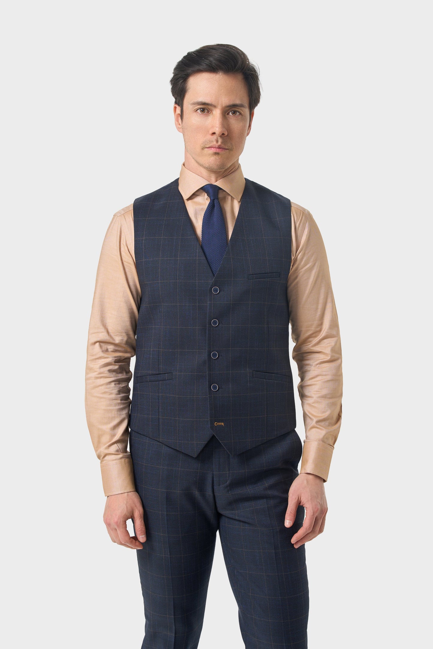 Cavani Torino Navy Three Piece Wedding Suit, showing the Waistcoat