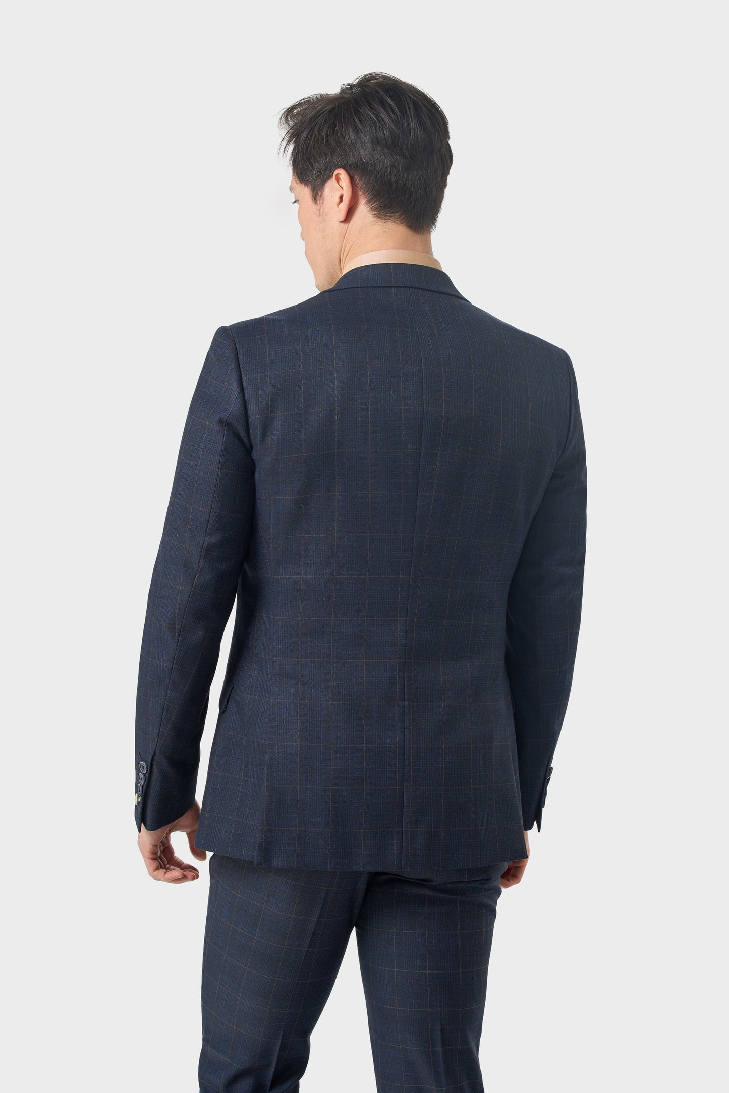 Cavani Torino Navy Three Piece Wedding Suit from the back