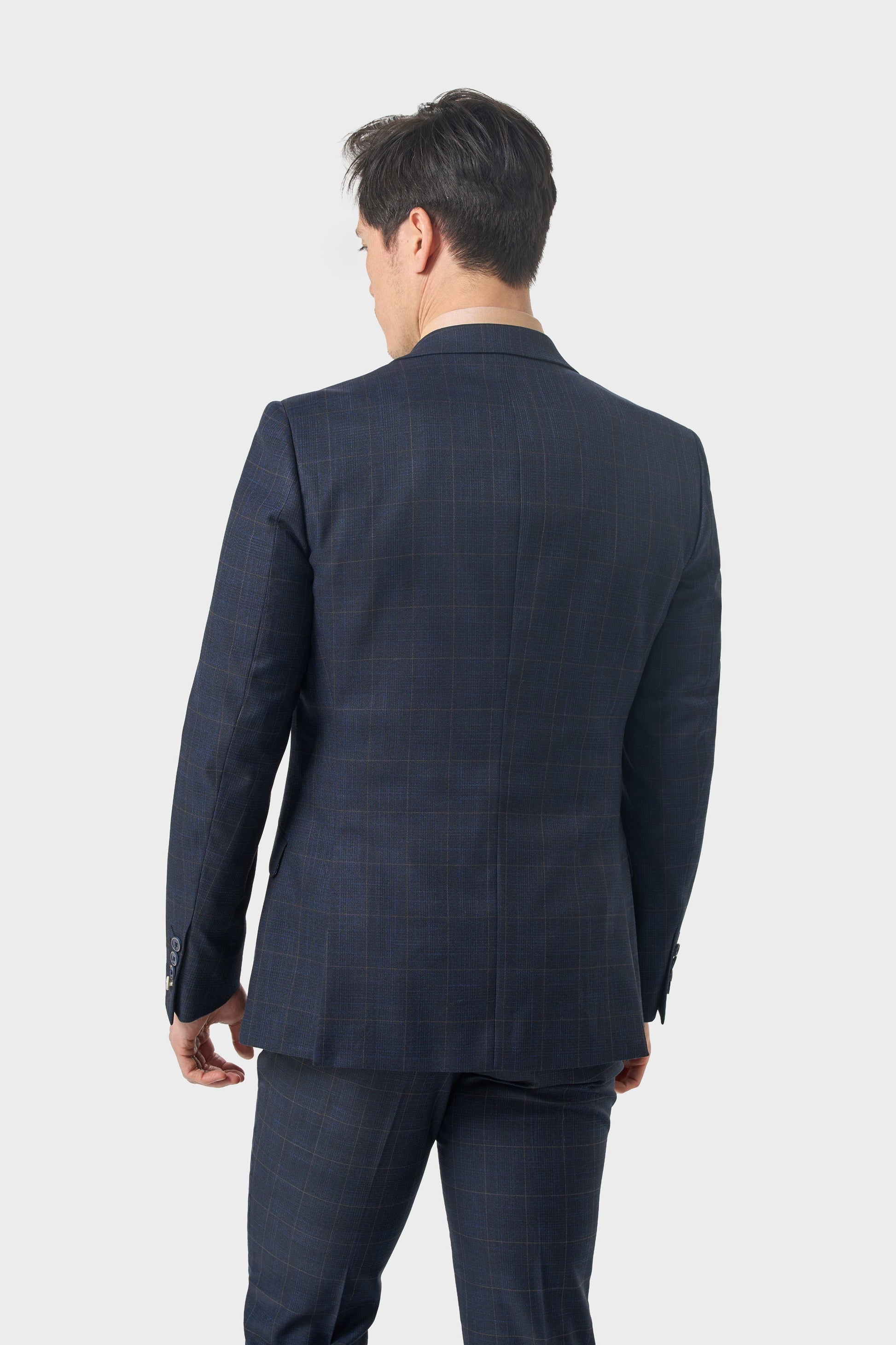 Cavani Torino Navy Three Piece Wedding Suit from the back