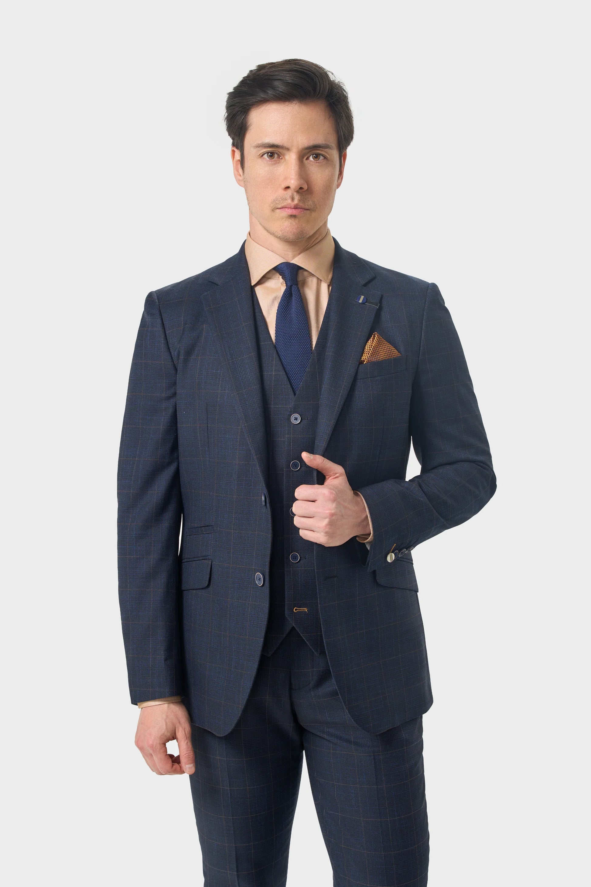 Cavani Torino Navy Three Piece Wedding Suit