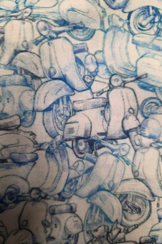 Dario Beltran Blue Scooter Print Shirt