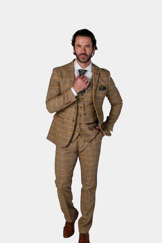 HARRIS BROWN TWEED 3-PIECE SUIT