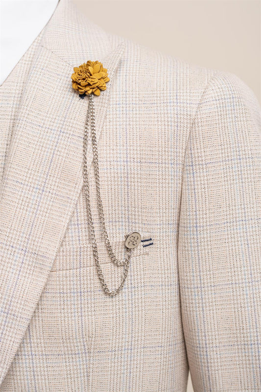 CAVANI GOLD FLOWER CHAIN LAPEL PIN