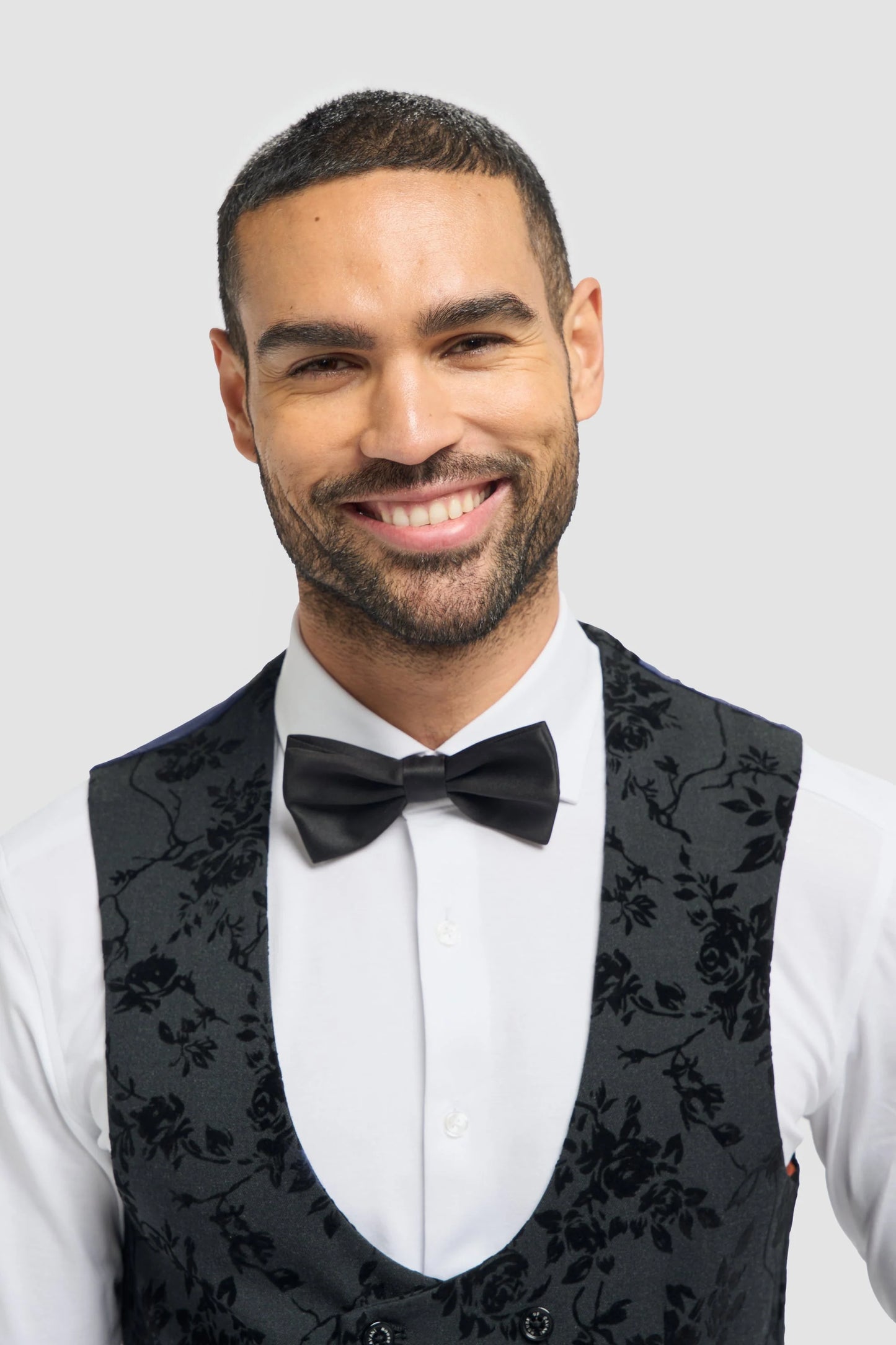 Cavani Georgi Black Floral Waistcoat
