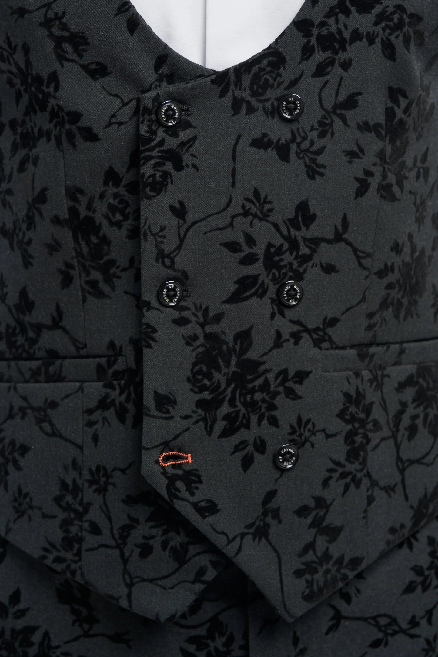 Cavani Georgi Black Floral Waistcoat