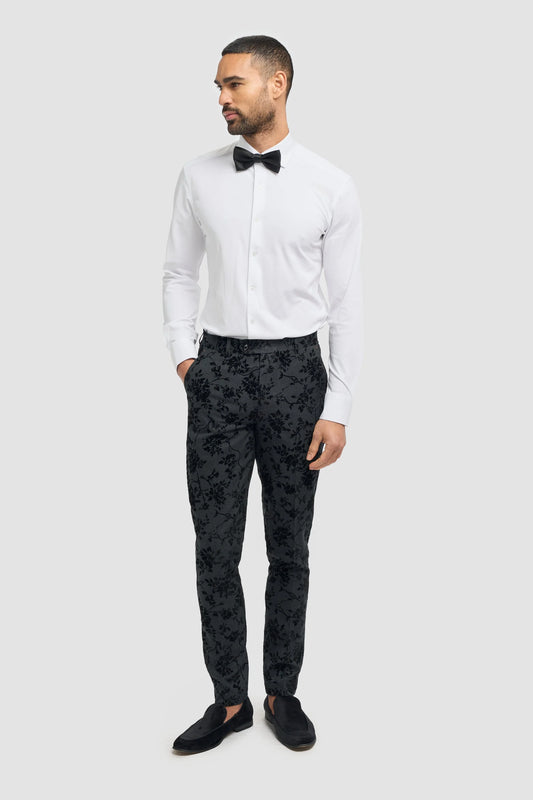 Cavani Georgi Black Floral Trousers