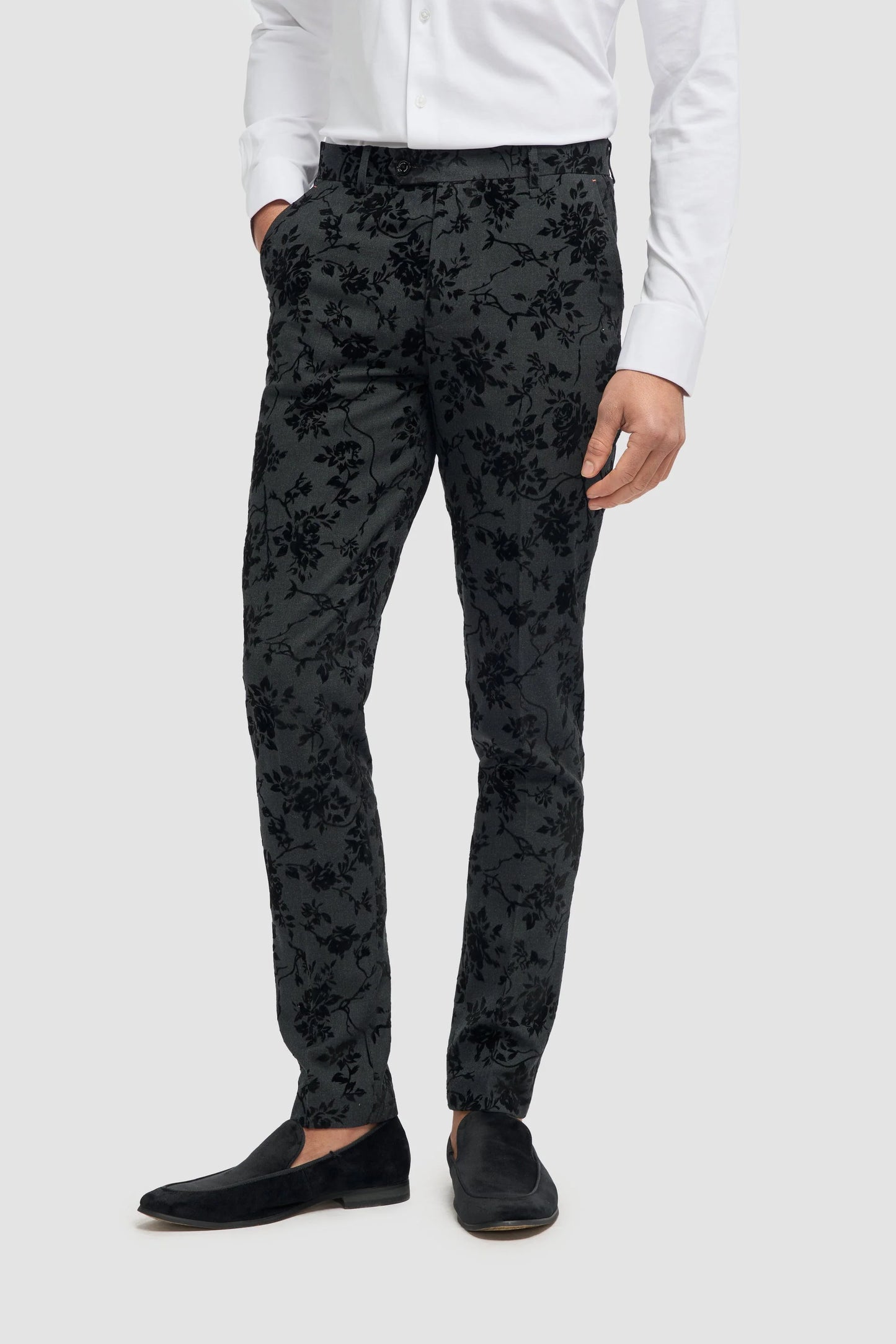 Cavani Georgi Black Floral Trousers