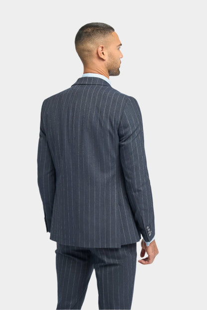 INVINCIBLE NAVY PINSTRIPE 3-PIECE SUIT