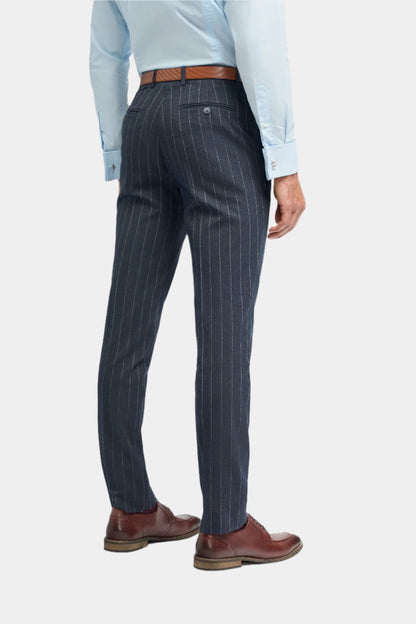 INVINCIBLE NAVY PINSTRIPE 3-PIECE SUIT