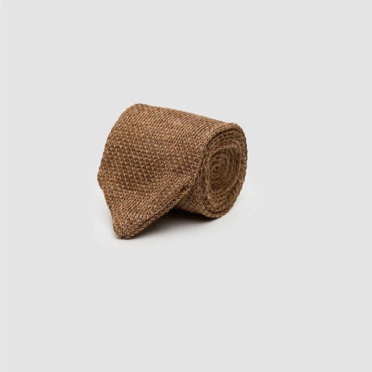 CAVANI LIGHT BROWN KNIT TIE SET