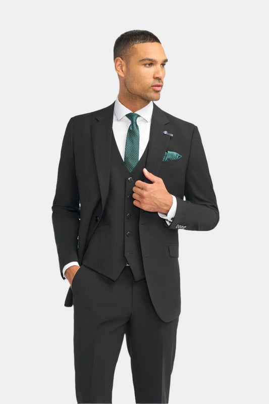 MALIBU BLACK 3-PIECE SUIT