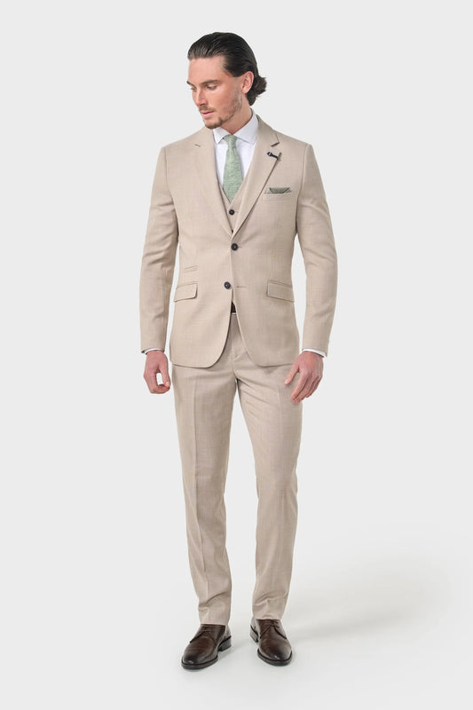 Cavani Miami Beige Three Piece Suit