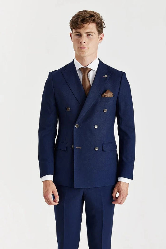 Paul Andrew Mayfair Navy Double-Breasted Suit