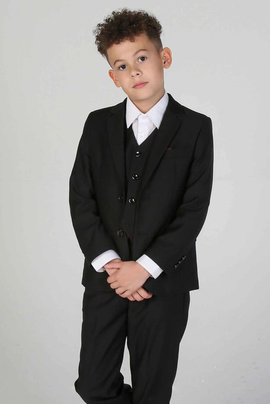 PARKER BOYS BLACK 3-PIECE SUIT