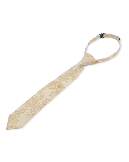 PAUL ANDREW BOYS CREAM PAISLEY TIE