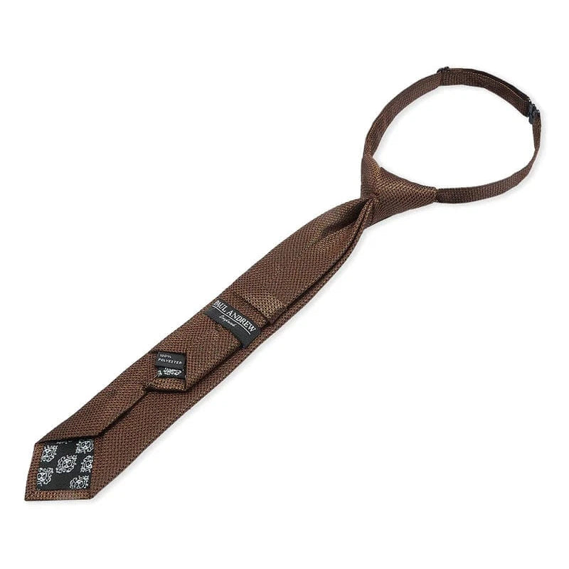 Boys Paul Andrew brown textured tie on a white background