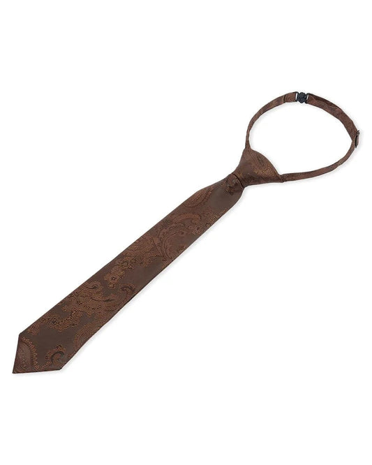 PAUL ANDREW BOYS DARK BROWN PAISLEY TIE