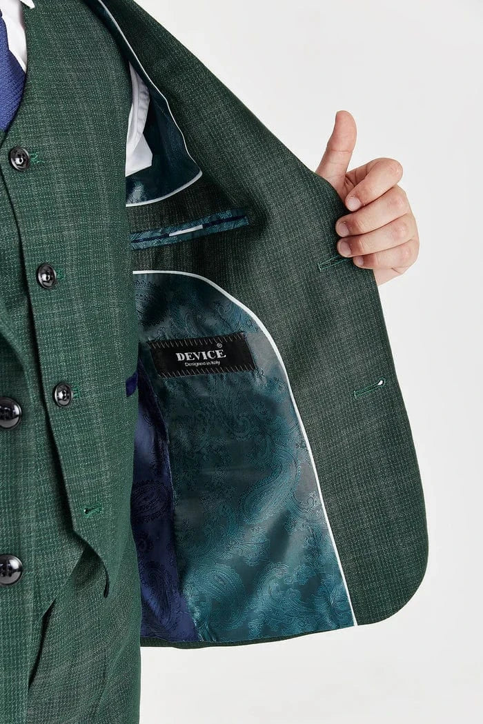 Green checkered jacket with a visible brand label on a white background