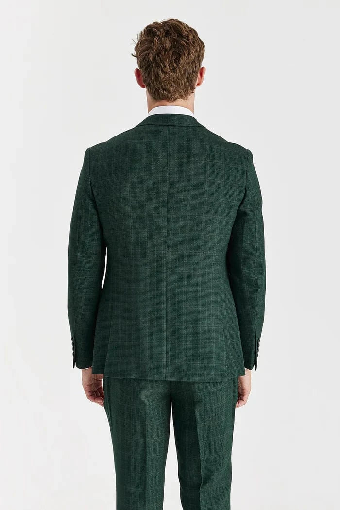 Green checkered suit on a white background