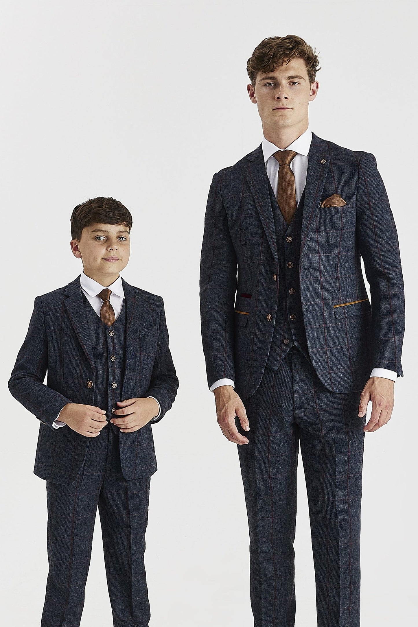 Paul Andrew Madrid Navy Tweed Boys Three Piece Suit