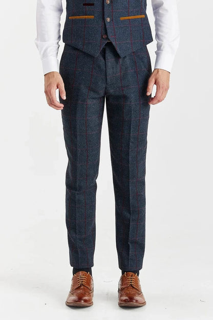 Paul Andrew Madrid Navy Tweed 3-Piece Suit
