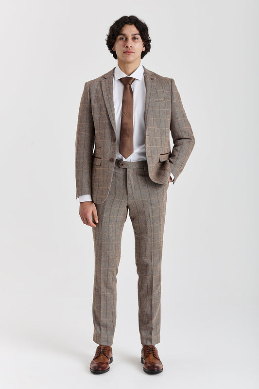 Paul Andrew Harris Brown Tweed Two Piece Suit