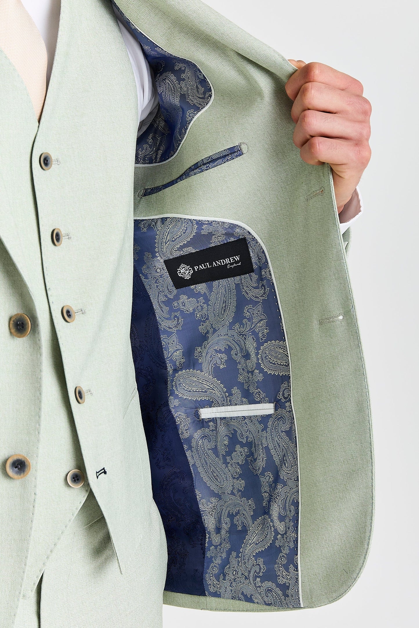 Paul Andrew Belmont Sage Three Piece Suit