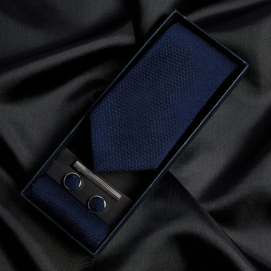 Paul Andrew Navy Textured Tie Set